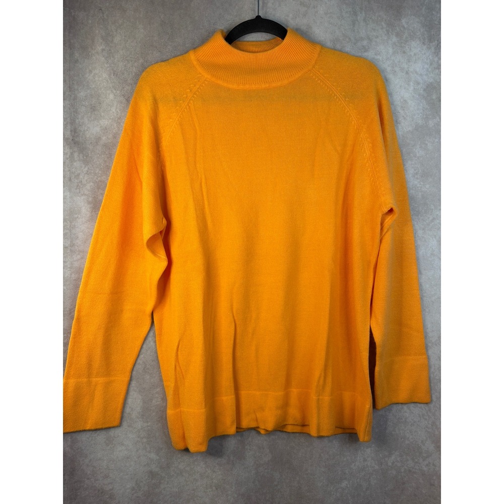 NWOT VTG CERVELLE Tangerine Mock Neck Long Sleeve Sweater Women's Size L Acrylic
